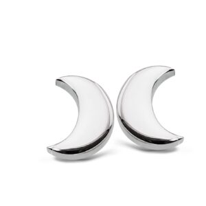 Boucles d'Oreilles Croissant de Lune Argent – Jwls4u JE029S