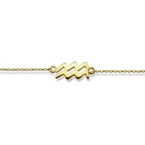 Bracelet Zodiaque Verseau Plaqué Or – Jwls4u ZB002G