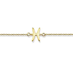 Bracelet Zodiaque Poissons Plaqué Or – Jwls4u ZB003G
