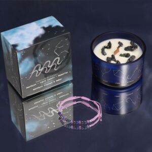 Bougie Cristal & Bracelet Pierre Verseau — Rituel Astrologique