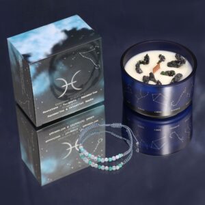 Bougie Cristal & Bracelet Pierre Poissons — Rituel Astrologique