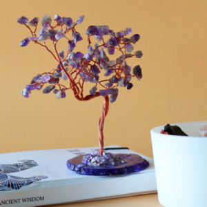 Grand Arbre de Cristaux Améthyste — Feng Shui Premium (100 Pierres)