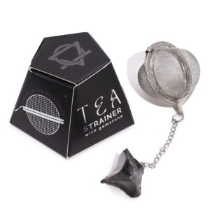 Passoire à Thé Cristal Obsidienne Noire — Infusion Protection & Purification