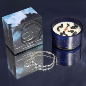 Bougie Cristal & Bracelet Pierre Cancer — Rituel Astrologique