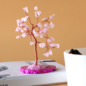 Arbre de Cristaux Quartz Rose — Feng Shui & Amour (35 Pierres)