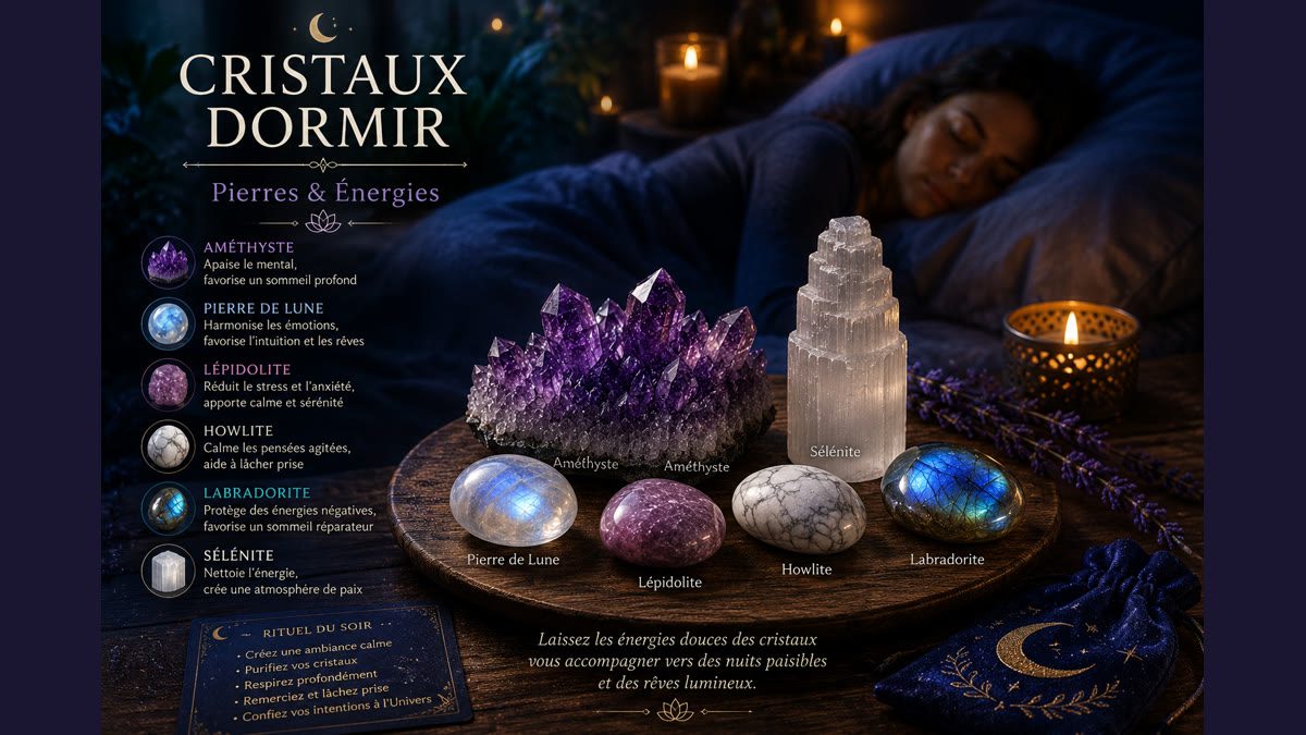 Cristaux pour dormir - sélection de pierres pour favoriser un sommeil profond