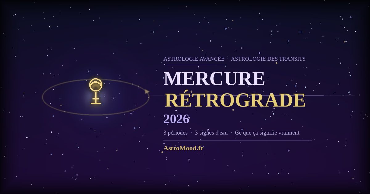Mercure rétrograde 2026 — les 3 cycles en signes d'eau