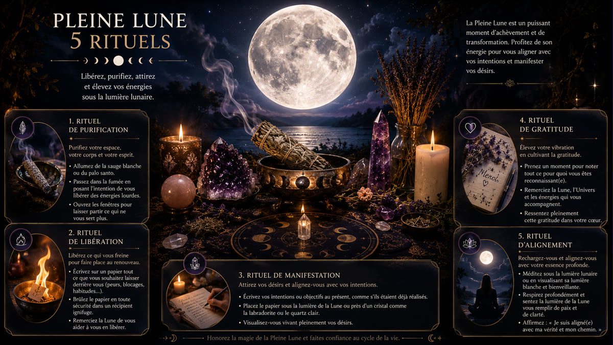 Rituels pleine lune - cérémonie sacrée pour capter l'énergie lunaire maximale