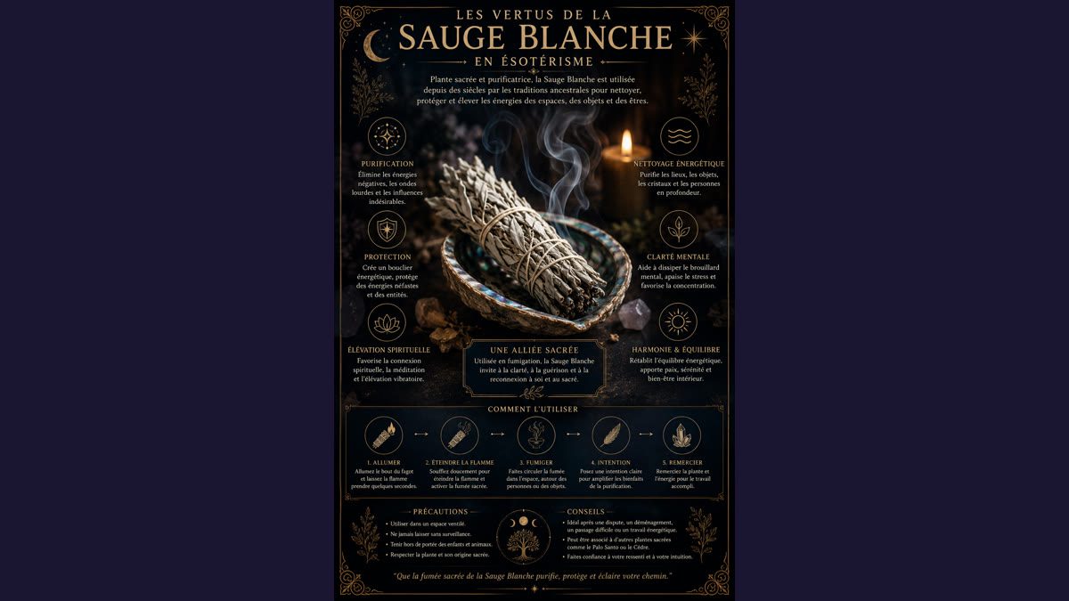 Rituel sauge blanche - fumigation pour purifier énergiquement un espace
