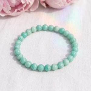 Amazonite bracelet perles 6mm incline