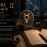 Mercure en Gémeaux 2026 — composition astrologique AstroMood navy et or pour la nouvelle lune du 15 juin