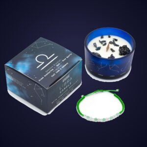 Bougie Cristal & Bracelet Pierre Balance — Rituel Astrologique